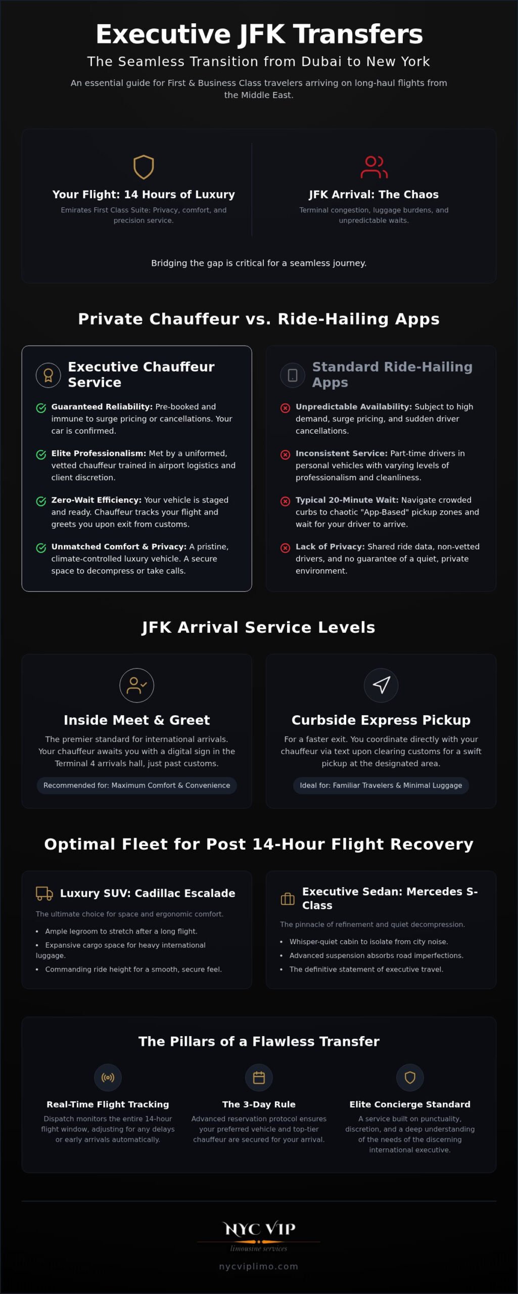 VIP JFK Transfer for Dubai Flights: 2026 Executive Guide