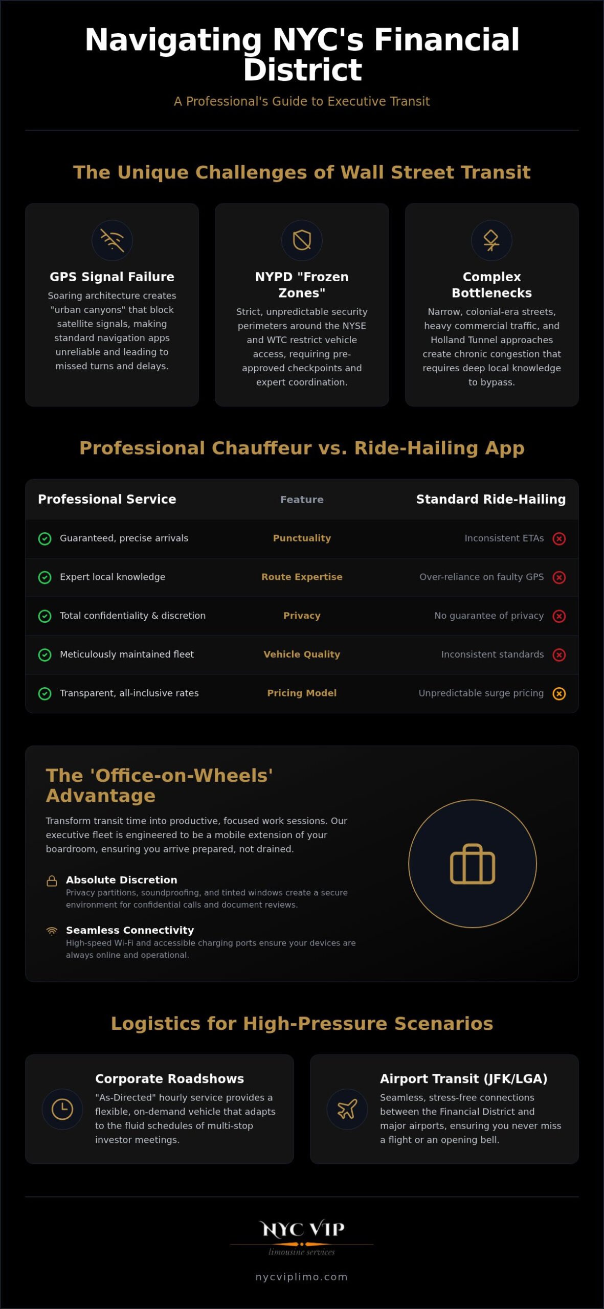 NYC Financial District Car Service: 2026 Executive Guide