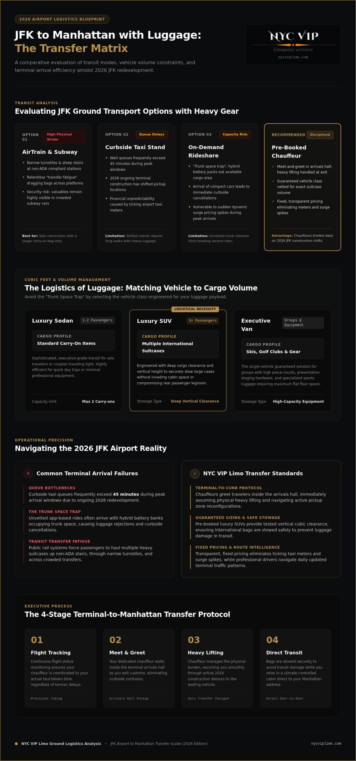 JFK to Manhattan with Luggage: 2026 Executive Guide